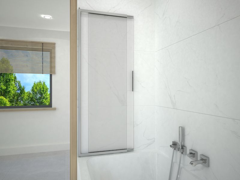 Parawan nawannowy 150x100 dwuczęściowy przesuwny MITIS SEVANTE chrom 1 szt.