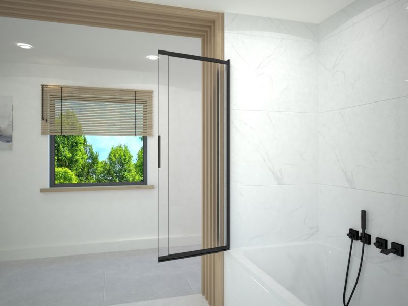 Parawan nawannowy 150x80 dwuczęściowy przesuwny MITIS SEVANTE czarny 1 szt.