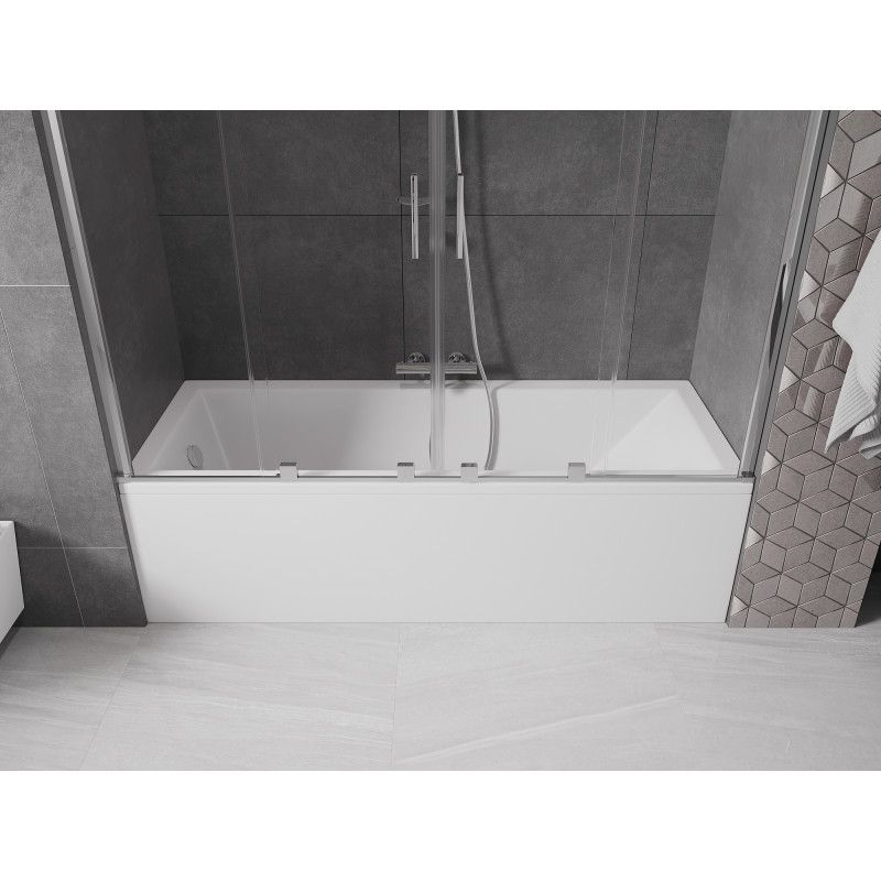 Parawan nawannowy 2-skrzydłowy Mexen Velar chrom transparent 170x150 cm 1 szt.