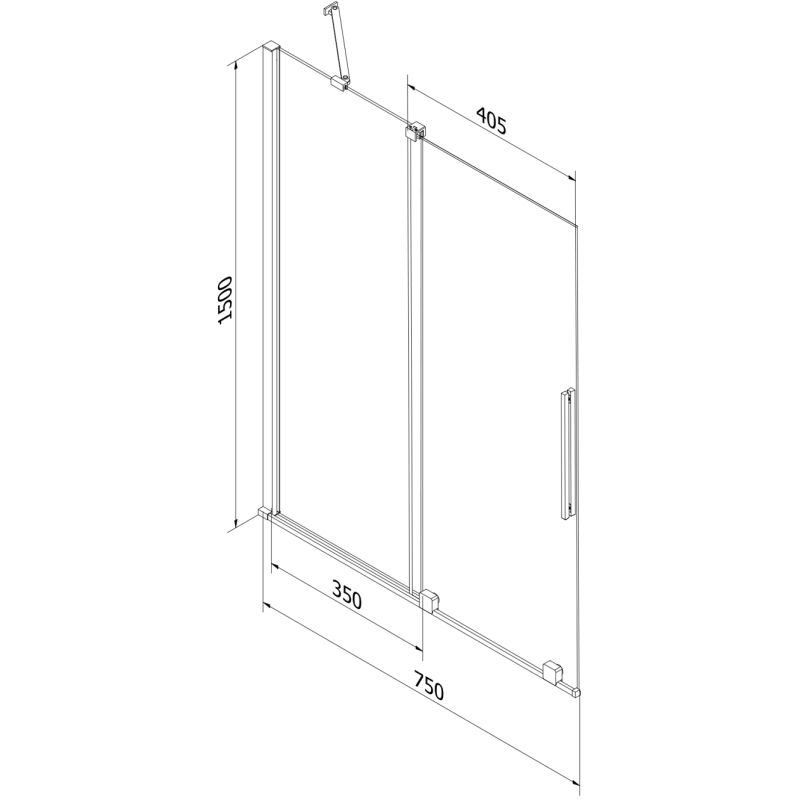 Parawan nawannowy 2-skrzydłowy Mexen Velar czarny 75 x 150 cm 1 szt.