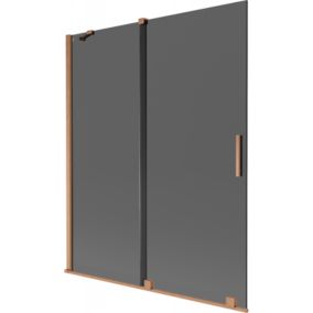Parawan nawannowy 2-skrzydłowy Mexen Velar grafit miedź szczotkowana 140x150 cm 1 szt.