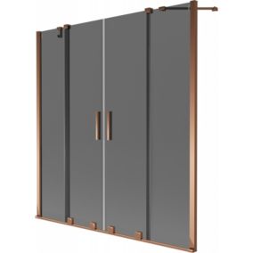 Parawan nawannowy 2-skrzydłowy Mexen Velar grafit różowe złoto 140x150cm 1 szt.