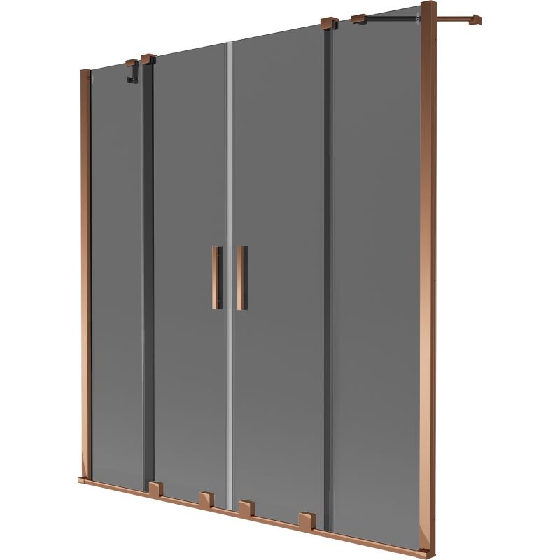 Parawan nawannowy 2-skrzydłowy Mexen Velar grafit różowe złoto 150x150 cm 1 szt.