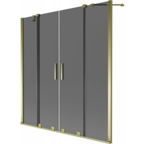 Parawan nawannowy 2-skrzydłowy Mexen Velar grafit złoty 140x150 cm 1 szt.