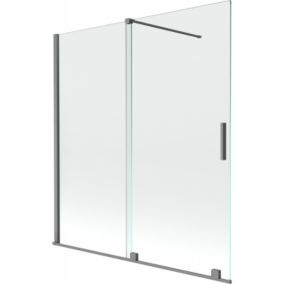 Parawan nawannowy 2-skrzydłowy Mexen Velar gun metal 150x150 cm 1 szt.