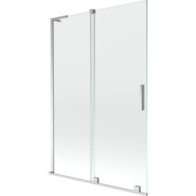 Parawan nawannowy 2-skrzydłowy Mexen Velar L chrom transparent 120x150 cm 1 szt.