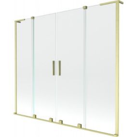 Parawan nawannowy 2-skrzydłowy Mexen Velar L złoty szczotkowany 200x150 cm 1 szt.