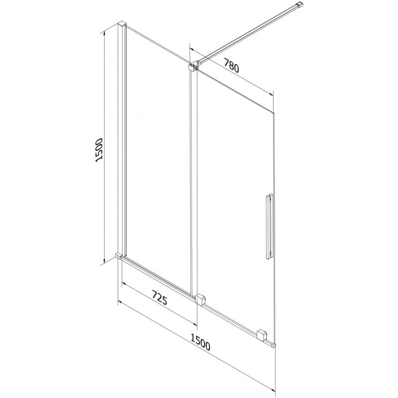 Parawan nawannowy 2-skrzydłowy Mexen Velar szron 150x150 cm  896-150-000-31-20 1 szt.