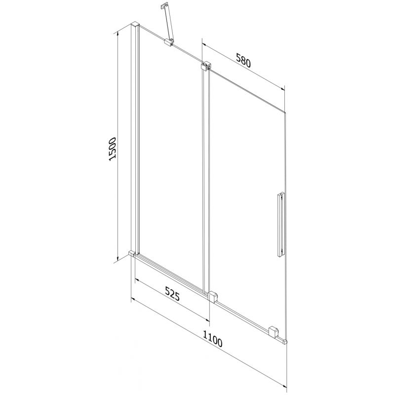 Parawan nawannowy 2-skrzydłowy Mexen Velar transparent 110x150 cm 1 szt.
