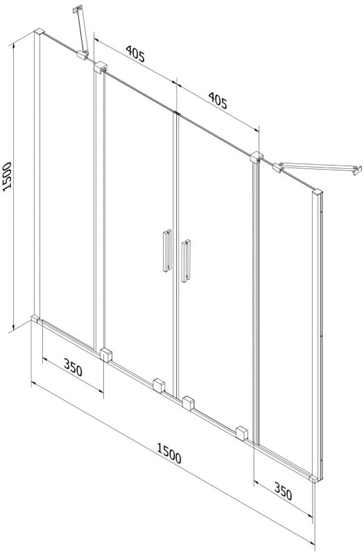 Parawan nawannowy 2-skrzydłowy Mexen Velar transparent 140x150 cm 1 szt.