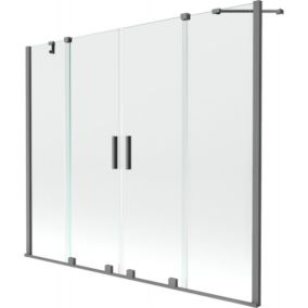 Parawan nawannowy 2-skrzydłowy Mexen Velar transparent 170x150 cm 1 szt.