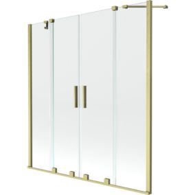 Parawan nawannowy 2-skrzydłowy Mexen Velar transparent złoty szczotkowany 140x150 cm 1 szt.