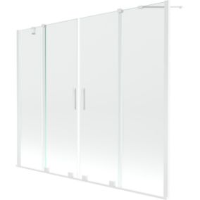 Parawan nawannowy 2-skrzydłowy rozsuwany Mexen Velar Duo 180 x 150 cm transparent biały 1 szt.