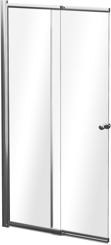 Parawan nawannowy Besco Easy Slide 100 x 150 cm 2 częściowy chrom szkło przezroczyste 1 szt.