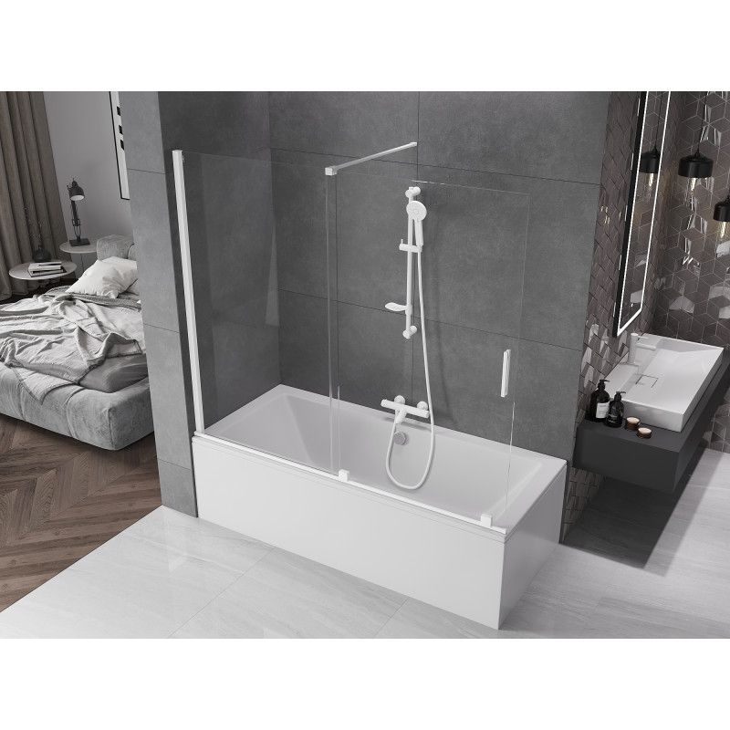 Parawan nawannowy dwuskrzydłowy Mexen Velar biały 180x150 cm 1 szt.