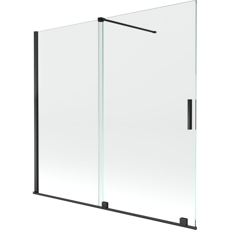 Parawan nawannowy dwuskrzydłowy Mexen Velar transparentny czarny 170x150 cm 1 szt.