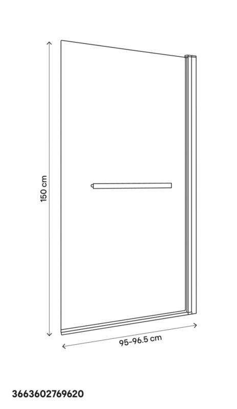 Parawan nawannowy GoodHome Nubia 1-częściowy 150 x 95 cm chrom/szkło transparentne