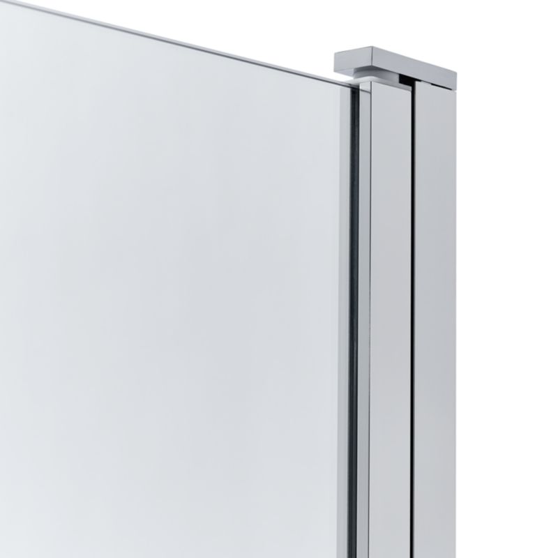 Parawan nawannowy GoodHome Nubia 1-częściowy 150 x 95 cm chrom/szkło transparentne