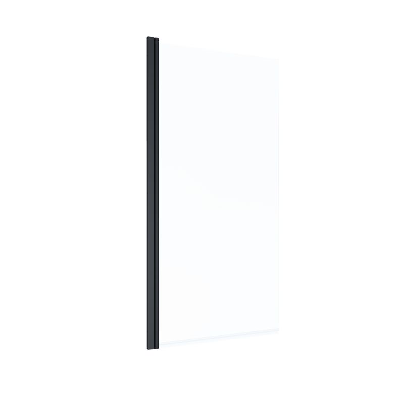 Parawan Nawannowy INVENA Szyba do Wanny 1-Częściowy 70x140 cm Szkło 5 mm Czarny 1 szt.