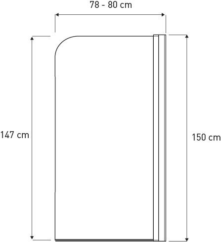 Parawan nawannowy Kerra Cristal 1 BL ruchomy 80x150 cm czarne profile 1 szt.