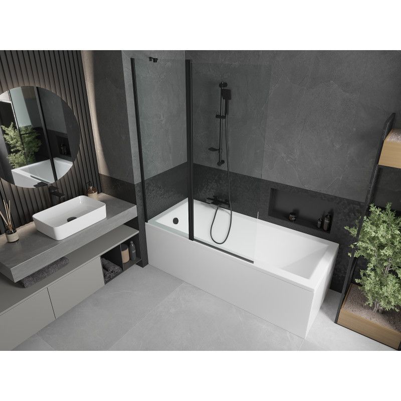 Parawan nawannowy Mexen Flip transparent czarny 120 x 150 cm 1 szt.