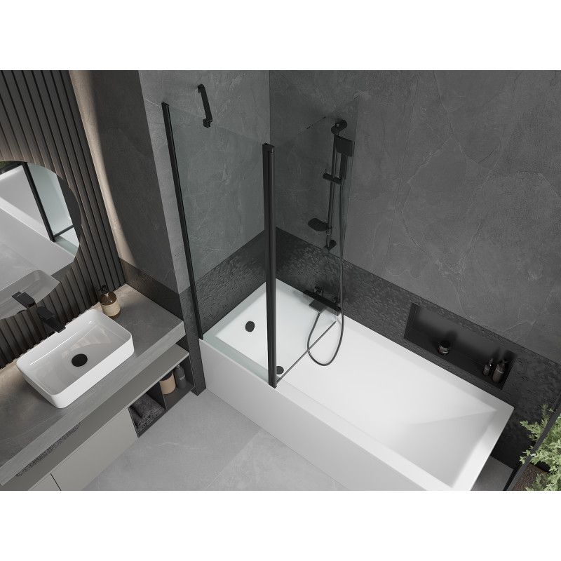 Parawan nawannowy Mexen Flip transparent czarny 120 x 150 cm 1 szt.