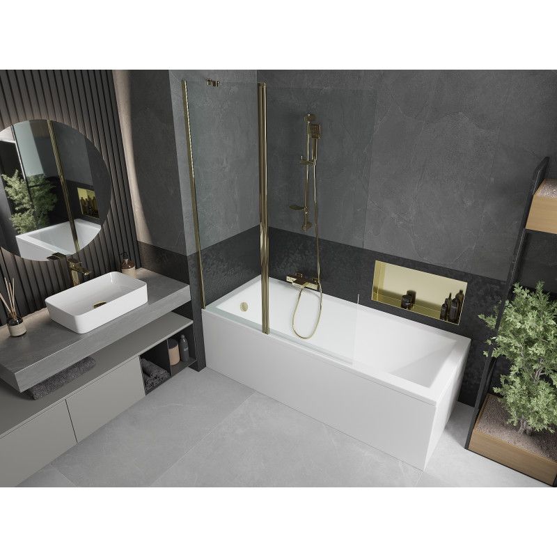 Parawan nawannowy Mexen Flip złoty transparent 120x150 cm 1 szt.