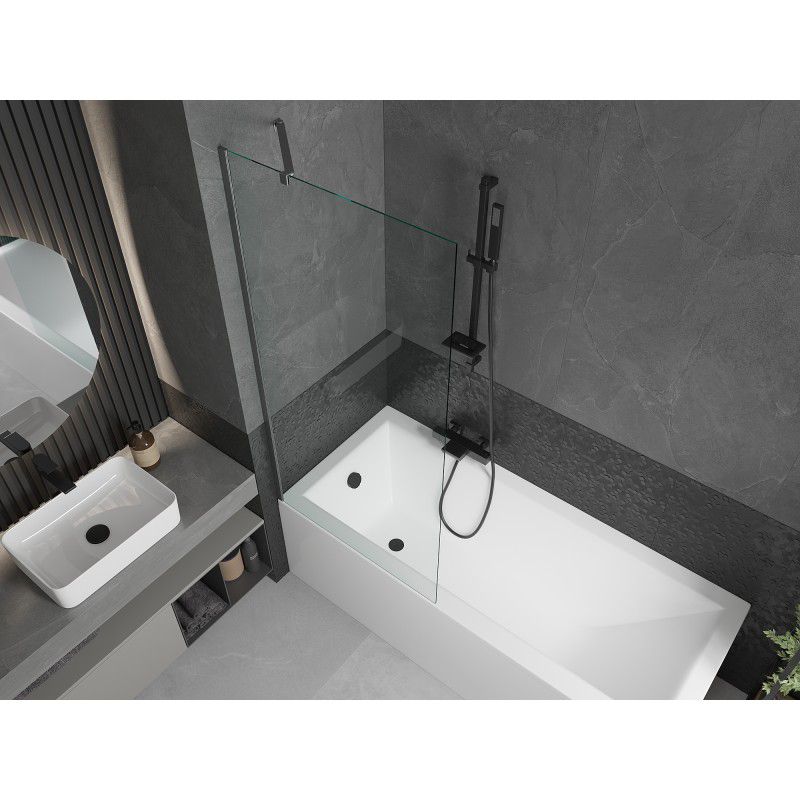 Parawan nawannowy Mexen Next transparent gun gray 80x150 cm 1 szt.