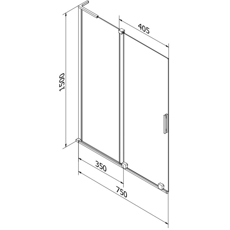 Parawan nawannowy Mexen Velar L grafit 75x150 cm 1 szt.