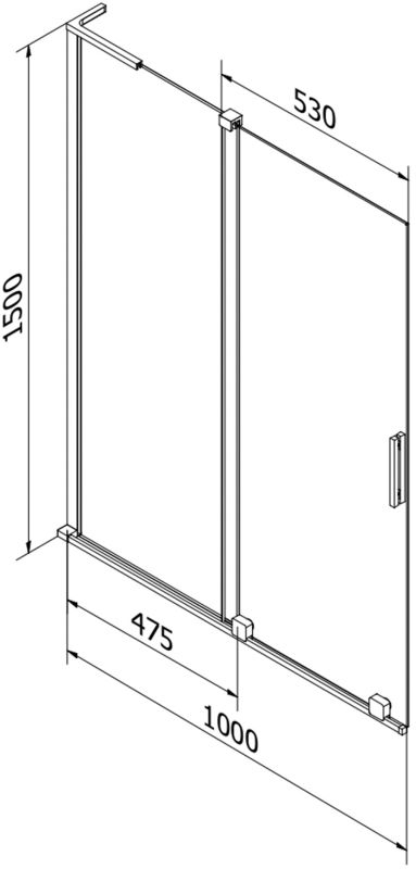 Parawan nawannowy Mexen Velar L gun gray 100x150 cm 1 szt.