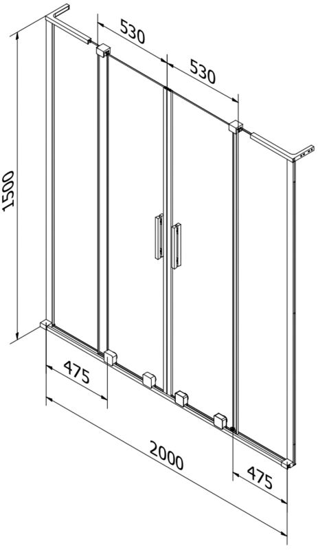 Parawan nawannowy Mexen Velar L szron 200x150 cm 1 szt.
