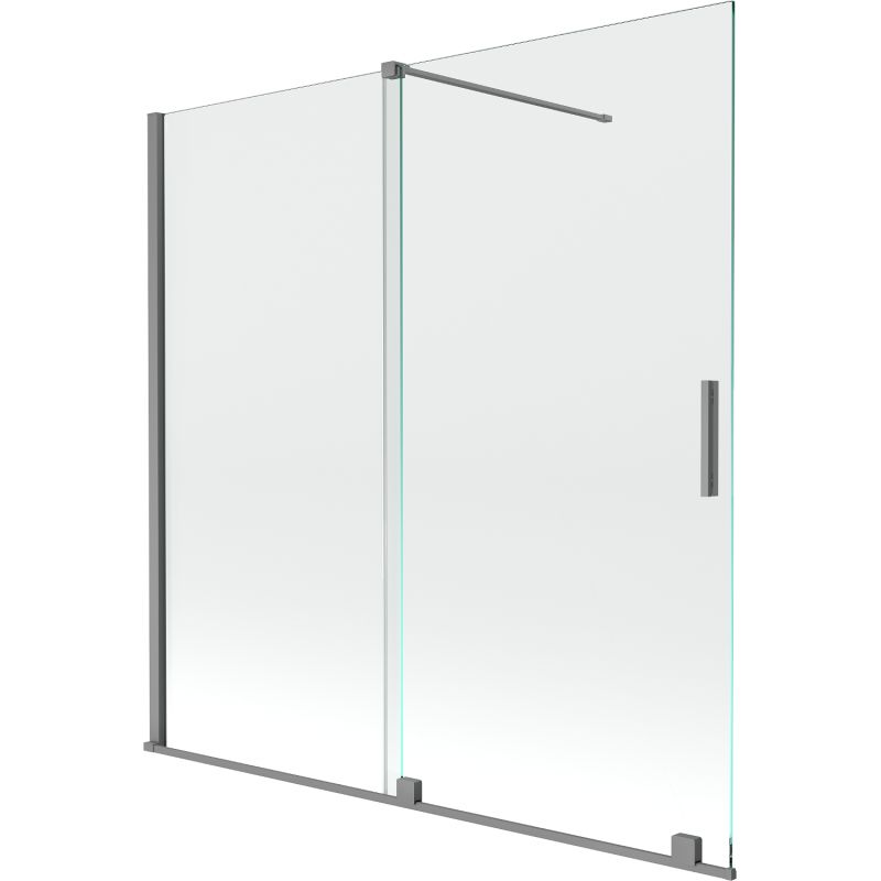 Parawan nawannowy Mexen Velar transparent gun metal 160x150 1 szt.