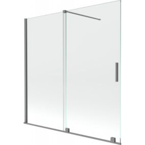 Parawan nawannowy Mexen Velar transparent gun metal 160x150 1 szt.