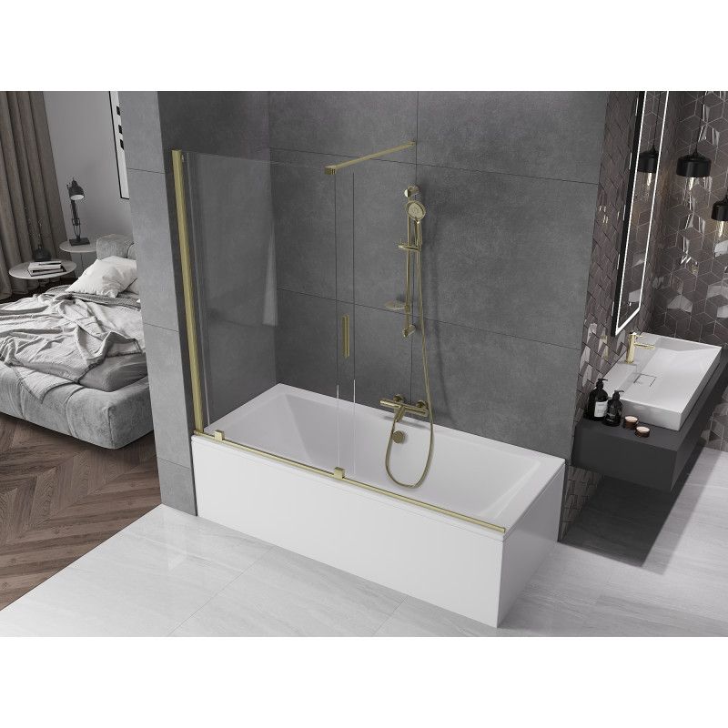 Parawan nawannowy Mexen Velar transparentny złoty 180x150 cm 1 szt.