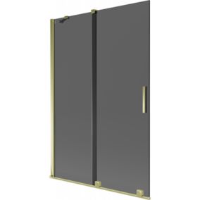 Parawan nawannowy przesuwany Mexen Velar grafit złoty 120x150 cm 1 szt.