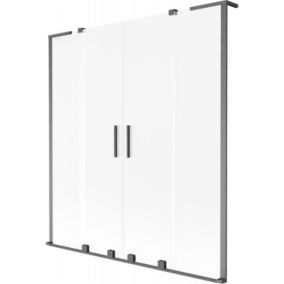 Parawan nawannowy przesuwany Mexen Velar L gun gray 140x150 cm 1 szt.