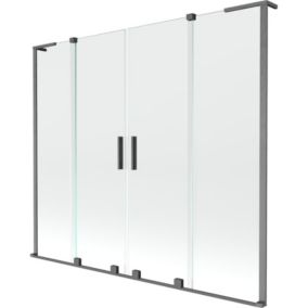 Parawan nawannowy przesuwany Mexen Velar L gun gray 200x150 cm 1 szt.