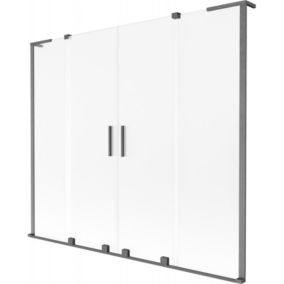 Parawan nawannowy przesuwany Mexen Velar L szron gun gray 170x150 cm 1 szt.