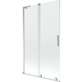 Parawan nawannowy przesuwany Mexen Velar transparent chrom 110x150 cm 2 szt.