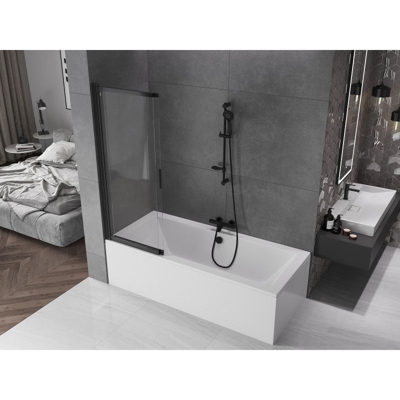 Parawan nawannowy przesuwny Mexen Fox czarny 120x150 cm 1 szt.