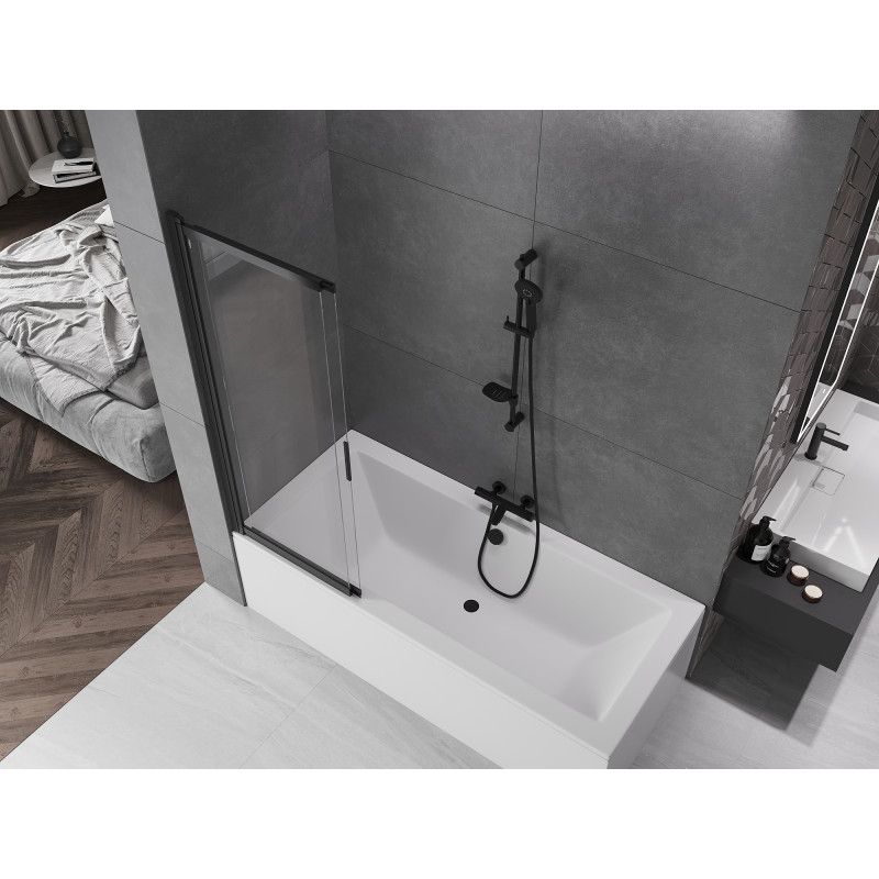 Parawan nawannowy przesuwny Mexen Fox czarny 120x150 cm 1 szt.