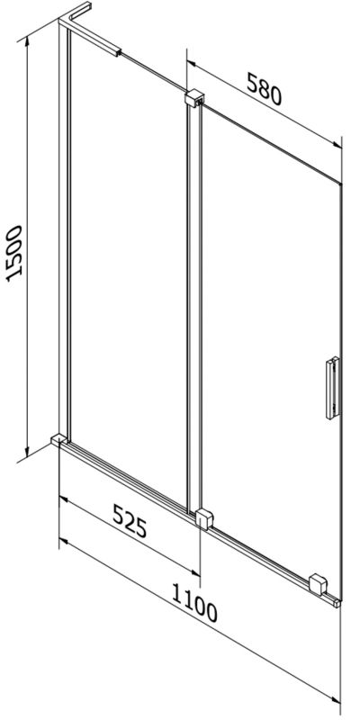 Parawan nawannowy rozkładany Mexen Velar L gun gray 110x150 cm 1 szt.