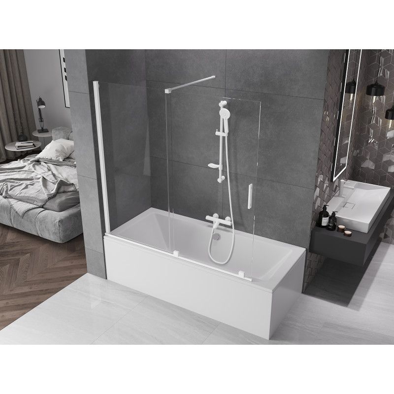 Parawan nawannowy rozsuwany Mexen Velar biały 160x150 cm 1 szt.
