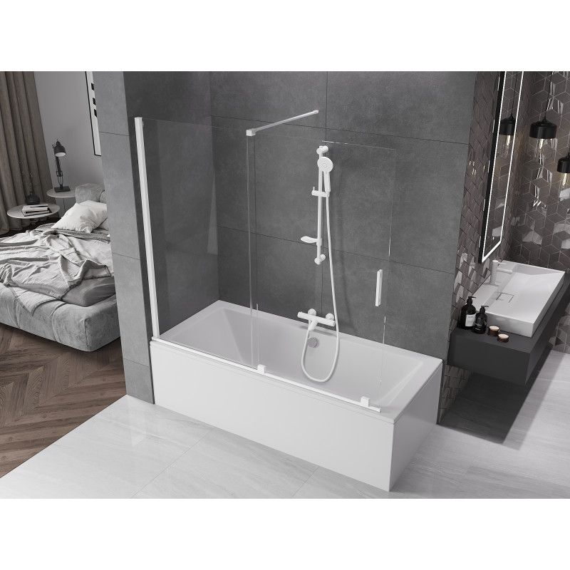 Parawan nawannowy rozsuwany Mexen Velar biały 170x150 cm 1 szt.