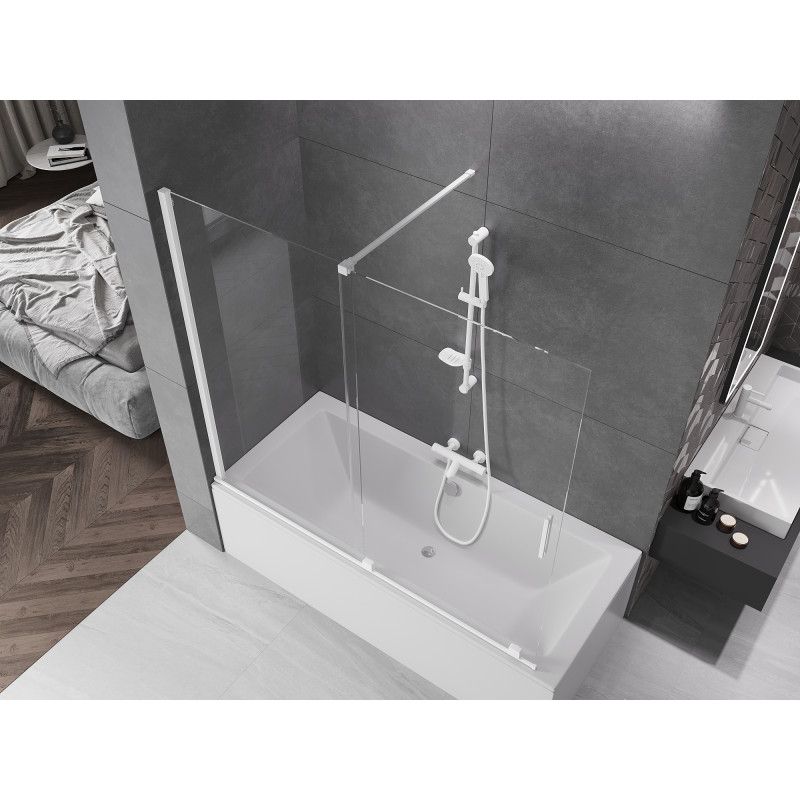 Parawan nawannowy rozsuwany Mexen Velar biały 170x150 cm 1 szt.