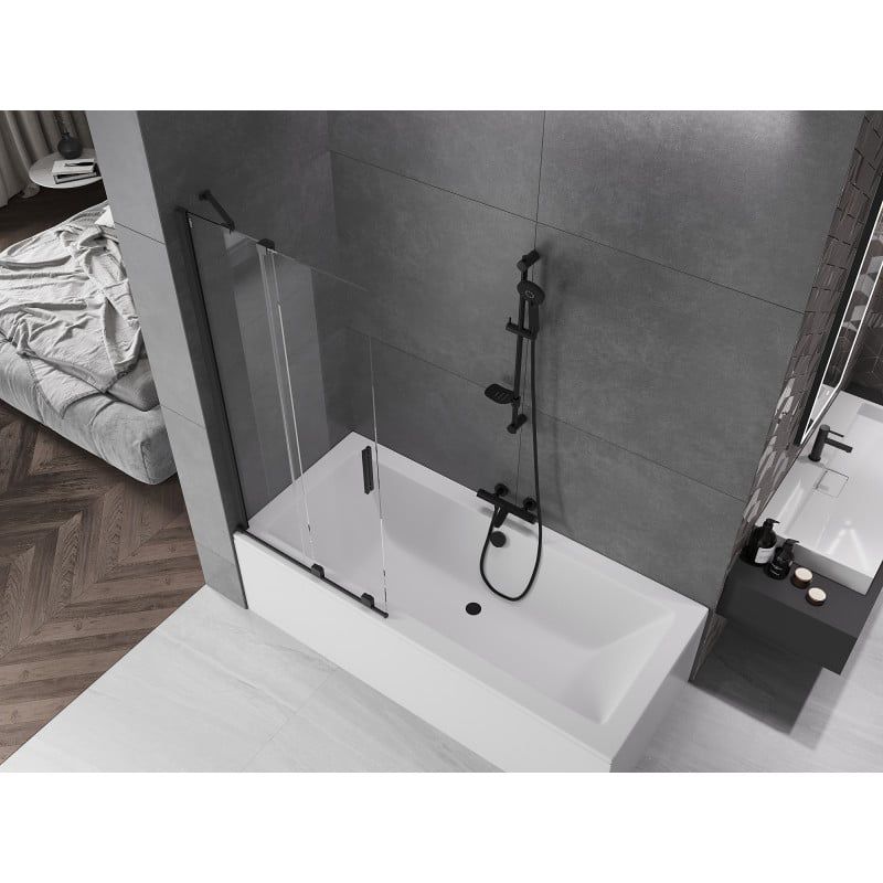 Parawan nawannowy rozsuwany Mexen Velar czarny 80x150 cm 1 szt.