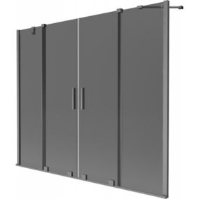 Parawan nawannowy rozsuwany Mexen Velar grafit gun gray 200x150 cm 1 szt.