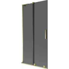 Parawan nawannowy rozsuwany Mexen Velar grafit złoty 95x150 cm 1 szt.