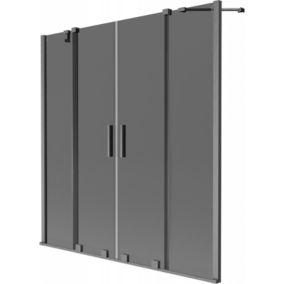 Parawan nawannowy rozsuwany Mexen Velar grafitowy 150x150, 1 szt.