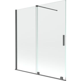 Parawan nawannowy rozsuwany Mexen Velar gun gray 150x150 cm 1 szt.